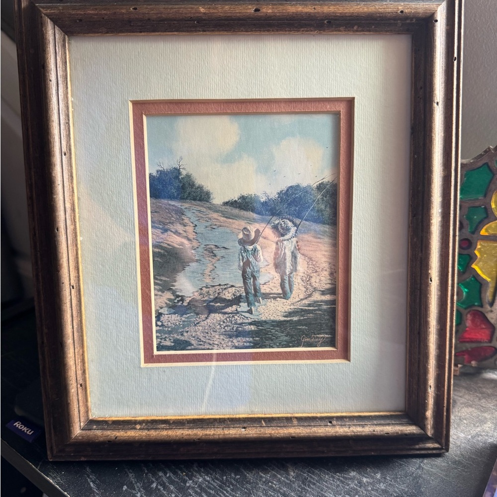 Vintage Jim Daly A Great Afternoon for Fishing print and frame